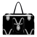 White And Black Capricorn Sign Print Utility Tote Bag
