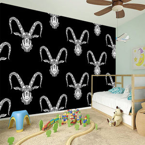 White And Black Capricorn Sign Print Wall Sticker