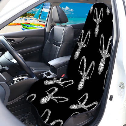 White And Black Capricorn Sign Print Waterproof Car Seat Cover