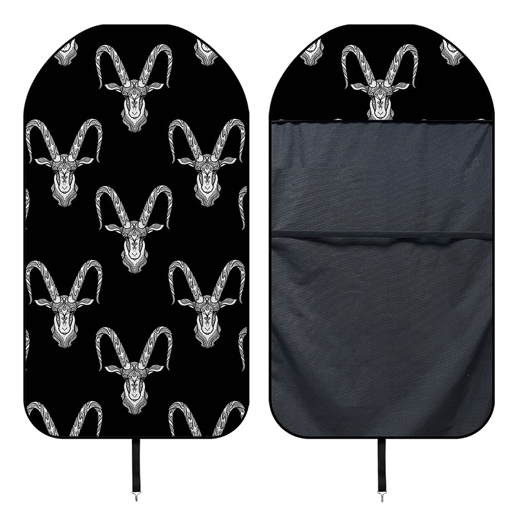 White And Black Capricorn Sign Print Waterproof Car Seat Cover