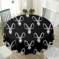 White And Black Capricorn Sign Print Waterproof Round Tablecloth