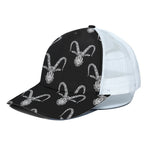 White And Black Capricorn Sign Print White Mesh Trucker Cap