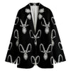 White And Black Capricorn Sign Print Women's Blazer