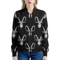 White And Black Capricorn Sign Print Women's Bomber Jacket