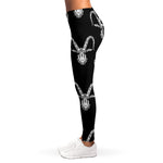 White And Black Capricorn Sign Print Women's Leggings