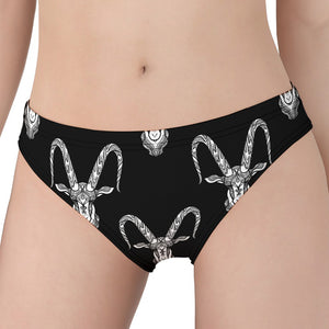 White And Black Capricorn Sign Print Women's Panties