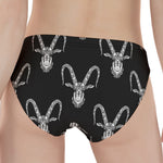 White And Black Capricorn Sign Print Women's Panties