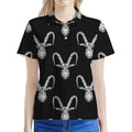 White And Black Capricorn Sign Print Women's Polo Shirt