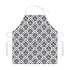 White And Black Damask Pattern Print Adjustable Apron