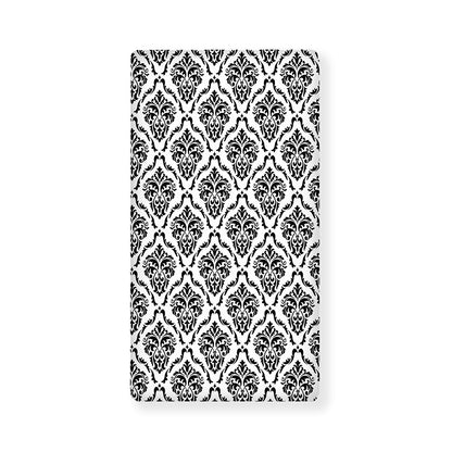 White And Black Damask Pattern Print Baby Crib Sheet