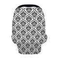 White And Black Damask Pattern Print Baby Seat Cover