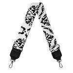 White And Black Damask Pattern Print Bag Strap