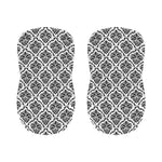 White And Black Damask Pattern Print Bar Stool Covers