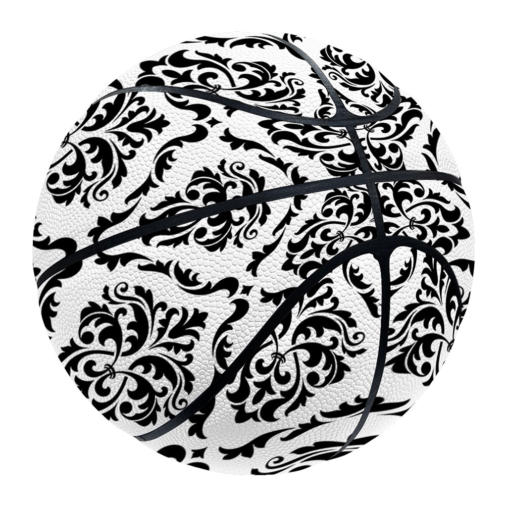 White And Black Damask Pattern Print Basketball
