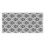 White And Black Damask Pattern Print Beach Towel