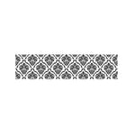 White And Black Damask Pattern Print Bed Runner