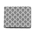 White And Black Damask Pattern Print Bifold Wallet