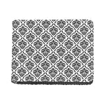 White And Black Damask Pattern Print Bifold Wallet