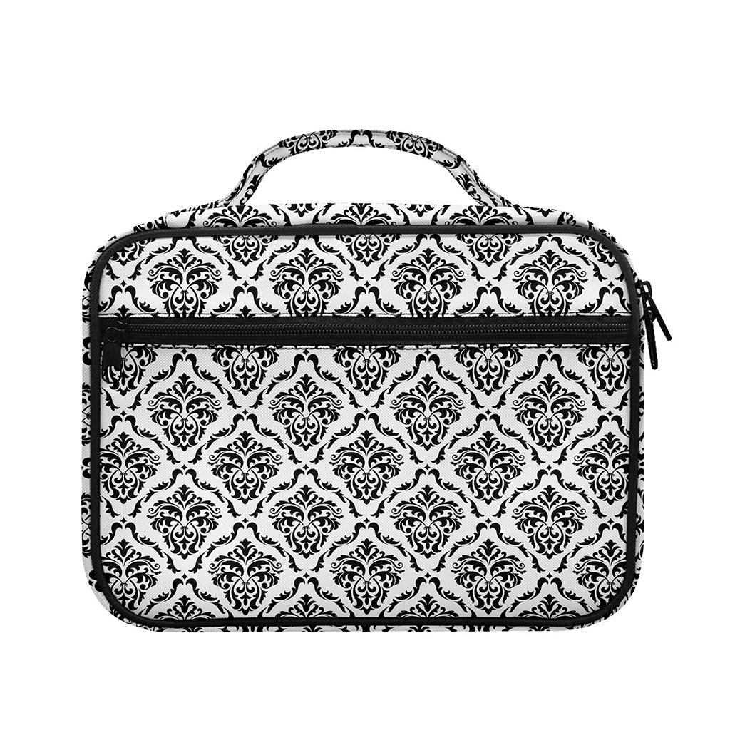 White And Black Damask Pattern Print Briefcase Bible Bag
