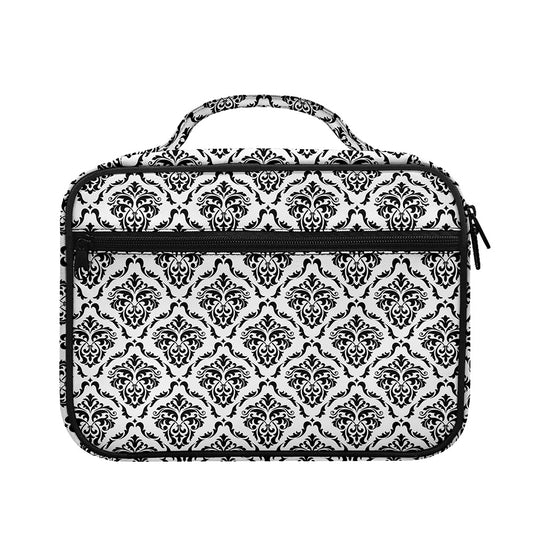 White And Black Damask Pattern Print Briefcase Bible Bag