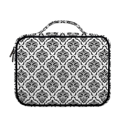 White And Black Damask Pattern Print Briefcase Bible Bag