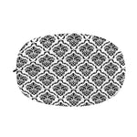 White And Black Damask Pattern Print Car Side Mirror Covers