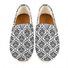 White And Black Damask Pattern Print Casual Shoes
