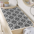 White And Black Damask Pattern Print Changing Pad Cover