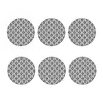 White And Black Damask Pattern Print Coaster Set
