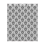 White And Black Damask Pattern Print Curtain
