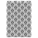 White And Black Damask Pattern Print Curtain
