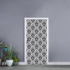 White And Black Damask Pattern Print Door Sticker