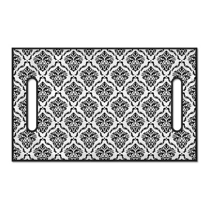 White And Black Damask Pattern Print Golf Cart Seat Cover