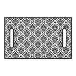 White And Black Damask Pattern Print Golf Cart Seat Cover