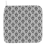 White And Black Damask Pattern Print Hand Towel