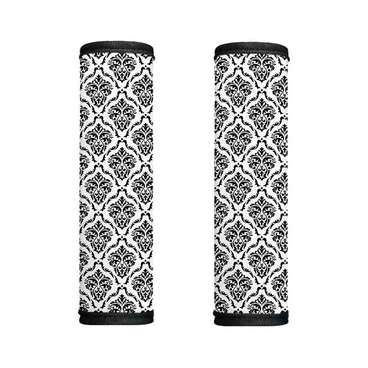 White And Black Damask Pattern Print Handle Covers