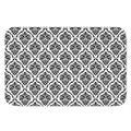White And Black Damask Pattern Print Indoor Door Mat