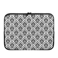 White And Black Damask Pattern Print Laptop Sleeve