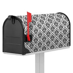 White And Black Damask Pattern Print Mailbox Cover