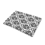 White And Black Damask Pattern Print Pet Cooling Mat Cover