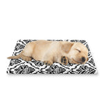 White And Black Damask Pattern Print Pet Cooling Mat Cover
