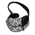 White And Black Damask Pattern Print Pet Sling Carrier