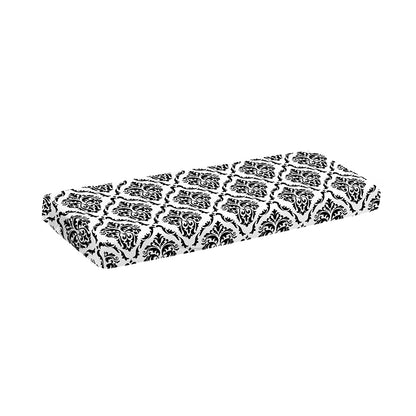 White And Black Damask Pattern Print Piano Keyboard Cover