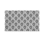 White And Black Damask Pattern Print Polyester Flag
