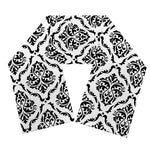 White And Black Damask Pattern Print Scarf