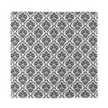 White And Black Damask Pattern Print Silk Bandana