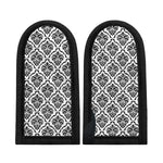 White And Black Damask Pattern Print Skillet Handle Cover