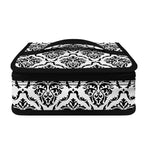 White And Black Damask Pattern Print Small Lunch Bag