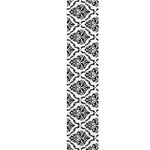 White And Black Damask Pattern Print Table Runner