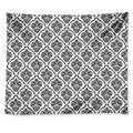 White And Black Damask Pattern Print Tapestry